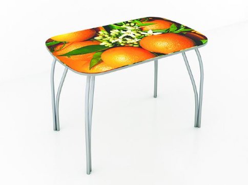 Столы обеденные со стеклом и фотопечатью «Лотос - Апельсин» - Столы обеденные со стеклом и фотопечатью «Лотос - Апельсин»