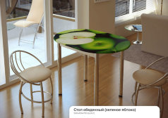 Стол обеденный с принтом (1000х700х750) Зеленое яблоко